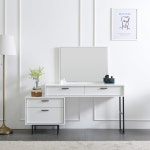 거울서랍장 화이트 안방화장대 와이드 신혼화장대 서랍형 : 리빙하우징