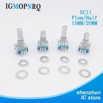 5PCS EC11 하프/플럼 축 로터리 엔코더 핸들 길이 15mm/20mm 코드 스위치/EC11/디지털 포텐쇼미터 스위치 5 핀 : 대건물류