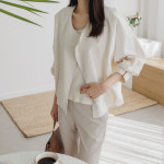 활용도 높은 바람막이 여름 노카라 여성 자켓 : 룰루 제이