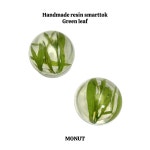 [핸드메이드-green leaf] 레진 반구 스마트톡 휴대폰 그립 거치대 핑거톡 모너트 : 모너트monut