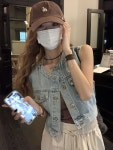 청조끼 데님 여성 봄 캐주얼 민소매 여름 : 보쎄도쎄
