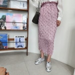 쉬폰롱주름스커트 여름밴딩캉캉플리츠스커트 : 깔루아밀크