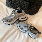  런슈즈/실버운동화  신상 런 퓨어 메탈실버 메쉬 어글리 통굽 키높이 스니커즈 운동화 (1color/5.5cm) : udublin