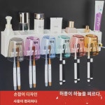 칫솔컵 4인용 선반 5인 가족 세트 벽걸이 양치컵 3구 신기 치아컵 가족 : 우리창호