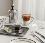 미드센추리 스텐 와이어 핸들 커피잔 소서 세트 125ml 250ml : 고요한주방