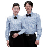 카라 호텔 프런트 카운터 홀서빙 직원 유니폼 셔츠 블루 : 우림유니폼