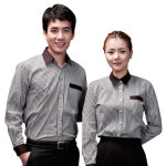 카라 브라운 호텔 프런트 카운터 홀서빙 직원 유니폼 셔츠 : 우림유니폼