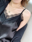 박시 나시 이너 끈 여성 나시 이너 레이스 실크 : 알리라카이