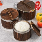 쌀 찜통 스시 일본식 밥통 일식 찜기 나무 원목 대형 : Rovell
