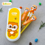 에디슨 프렌즈 어린이집 준비물 연습 유아젓가락 오른손 1단계 수저포크세트 4종 : 미어마캣