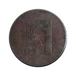 3-820/ 한국주화 일원(1원) 1967년 주화 : 카우리