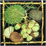 헤르메스 스카프 카레 90 Jardin Creole크레올의 낙원 과일 무늬 블랙 중고 A 랭크 HERMES  여성 여성용 [] : 에터널 플러스