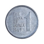 3-813/ 한국주화 일원(1원) 1969년 주화 : 카우리