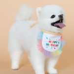 강아지 고양이 생일 해피버스데이 케이프 애견 파티 넥카라 턱받이 스카프 : 하이프넛