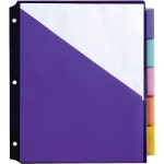 Office Depot® Brand Double Pocket Insertable Plastic Divider 5Tab 9 1/2 x 11 1/4 Assorted Color : 시크픽15