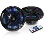Pyle 6.5 듀얼 방수 마린 스피커 250W 야외 자동차보트 라디오 스테레오 방수내후 방지 시스템 쌍 LED 마운트 와이어 그릴 PLMRX68... 