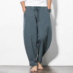 남자 여름 바지 면 린넨 벌룬팬츠 통바지 항아리 와이드조거 배기 9부 : 또또오기