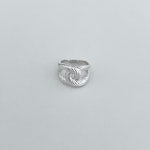 실버925 볼드 꼬임 포인트 매듭 은 반지 : silvertree