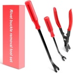 EldHus 엘드후스 클립 플라이어 트림 덮개 공구 리벳 고정 장치 푸시 핀을 제거하기 위한 3팩 차량 탈거 세트 도어 대시 대시보드 패널 본체... 