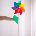 무지개 바람개비 대 (머리지름 30cm) 유치원 어린이집 행사 야외놀이 공원 : 데코봉봉
