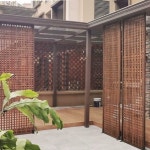 옥상울타리 옥상꾸미기 펜스 나무 담장 정원 테라스 브라운 색상 가로 30x높이 90cm : 글로벌 코지마켓