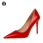 뾰족 구두 하이힐 펌프스 반짝 스틸레토 에나멜 하이힐 : 헤이트렌드