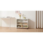 양면 오픈 바퀴 이동식 하얀색 선반 수납장 770 tv수납장 서랍수납장 : ONL컴퍼니