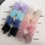 [8color] 플로럴 볼륨 쉬폰 헤어핀 (큐빅) : 루미리본