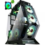 KEDIERS PC 케이스 - ATX 타워 강화 유리 게이밍 컴퓨터 오픈 프레임 케이스 7개의 RGB 팬 포함, C570 : 강자매네