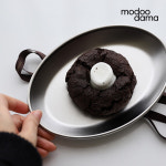 국산 27종 스텐 타원접시 무광 샤틴 카페 디저트 캠핑 그릇 18-10 오발 플레이트 6호 : 모두담아