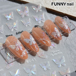 [퍼니네일] 홀로그램 나비스티커 나비 네일스티커 오로라 자개네일 스티커 : 퍼니네일