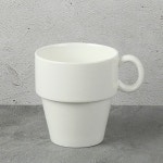 엘림 스택 머그잔 400ml 화이트 도자기 카페 커피 : JUBANGTONG