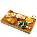 봉안당 꾸미기 분식 세트 떡볶이 김밥 튀김2 오뎅 간장 집게 젓가락 바닥 미니어처 추모꽃 장식 : 미니미소