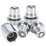 도난 방지 휠 잠금 러그 너트 세트 4 너트 및 1 키 33mm 높이 0123 도요타 렉서스 0027600900 0027600900 PT27648100 M12 x 15... 