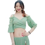 벨리 댄스복 밸리복 라틴 상의 스커트 세트 의상 공연복 롱 밸리탑 : DAMGO MALL