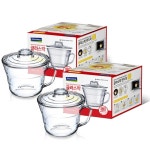 컵라면 유리 용기 전자레인지 그릇 뚜껑있는 손잡이 내열 라면 그릇 : 연아 상점