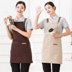 깔끔한 디자인 카페 공방 캠핑 홀더넥 방수 앞치마 꽃집 정육점 캠핑 식당 커피숍 바리스타 앞치마 : 행밤