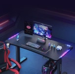 게이밍데스크 1인 컴퓨터 책상 사무용 PC방 데스크 높낮이 조절 가능 테이블 : 리치퍼플샵