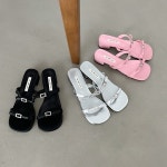[실버/핑크/블랙] 리본 스트랩 로우힐 샌들 2.5cm : 온라인클레어