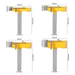 YUSUN 목재 페이스 밀용 목공 밀링 커터 카바이드 라우터 비트 4 개 포함 Z4 T 타입 슬롯 커터 6mm 635mm 생크 : 월드커넥트마켓