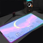 귀여운마우스패드 마우스 패드 RGB 선원 문 풍경 애니메이션 컴퓨터 노트북 LED 키보드 매트 XXL 빛나는 대형 PC 게임 데스크 : kongkongcom