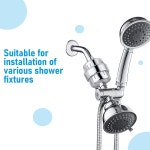 샤워기필터 필터샤워기 샤워 하드 정수 필터 욕실 활성탄 정수기 염소 제거 건조한 가려운 피부 감소 : kongkongcom