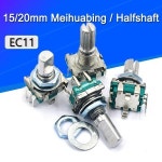 푸시 버튼 스위치 내장 360 도 로터리 인코더 EC11 w 5 핀 핸들 길이 15mm 20mm 5PCs로트 : 해외마켓닷닷