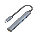 USB 20 카드 리더기가 있는 도킹 스테이션 고속 5in1 USB C 허브 Sdtf 카드 리더기 오디오 35mm 잭 Windows용 C 타입 : 해외마켓닷닷