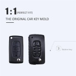 10 자동차 열쇠 차키 푸조 107 복서 리프터 엑스퍼트 308 SW 408 307 키 가죽 가방 홀더 2  3 BTn 체인 쉘용 플립 원격 케이스 커버 : 인디아트