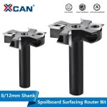 XCAN 밀링 커터 4 플루트 스포일보드 표면 라우터 비트 8 12mm 생크 목재 대패 비트 삽입 카바이드 슬래브 플랫 비트 : 월드커넥트마켓