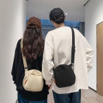 라운드 미니 보조가방 크로스백 여행 세컨백 나일론 : 좋아요백화점