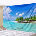 대형 패브릭 포스터 자연 바다 풍경 그림 벽면 인테리어 배경 천 : 엣지존