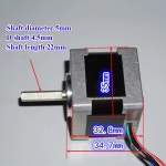 NEMA 14 미니 스텝퍼 모터 18 도 2 상 4 와이어 스테핑 모터 듀얼 볼 베어링 3D 프린터 CNC 로봇용 5mm D 샤프트 35mm : 셀렉어트랙트