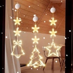 3단 LED 크리스마스 인테리어 쇼윈도 트리 별 종 눈꽃 조명 장식 소품 창문 사무실 매장인 홈인테리어 학교 : 뉴트리 스페이스